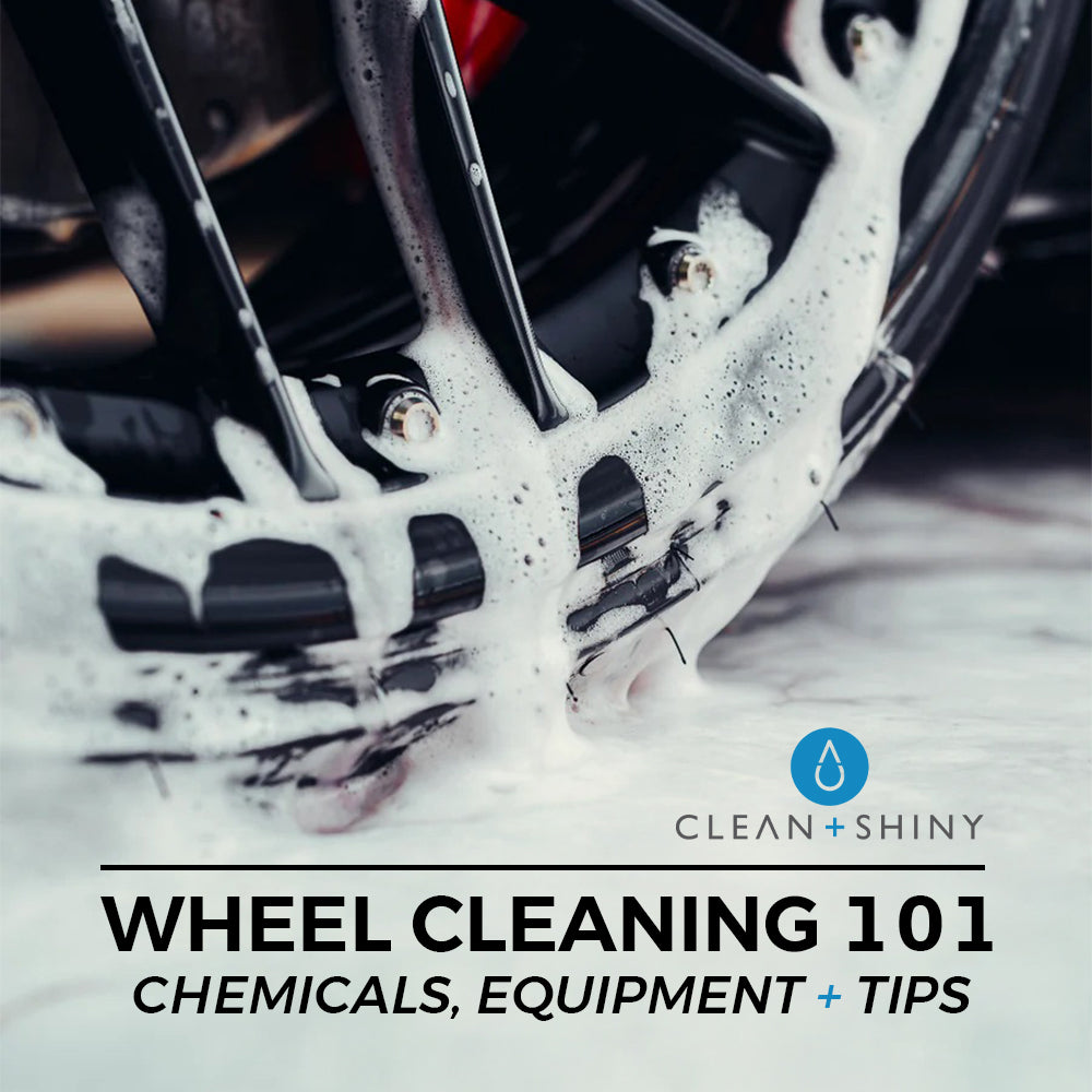 Wheel being foamed with a wheel cleaner giving top tips on wheel cleaning