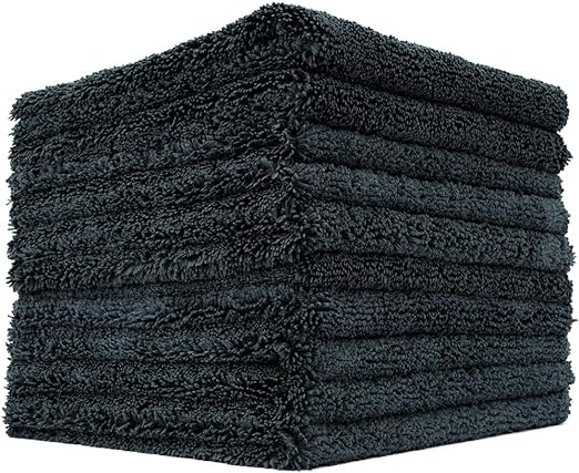 The Rag Company Creature Edgeless 16 x 16 70/30 All Purpose Microfiber Towel - Black