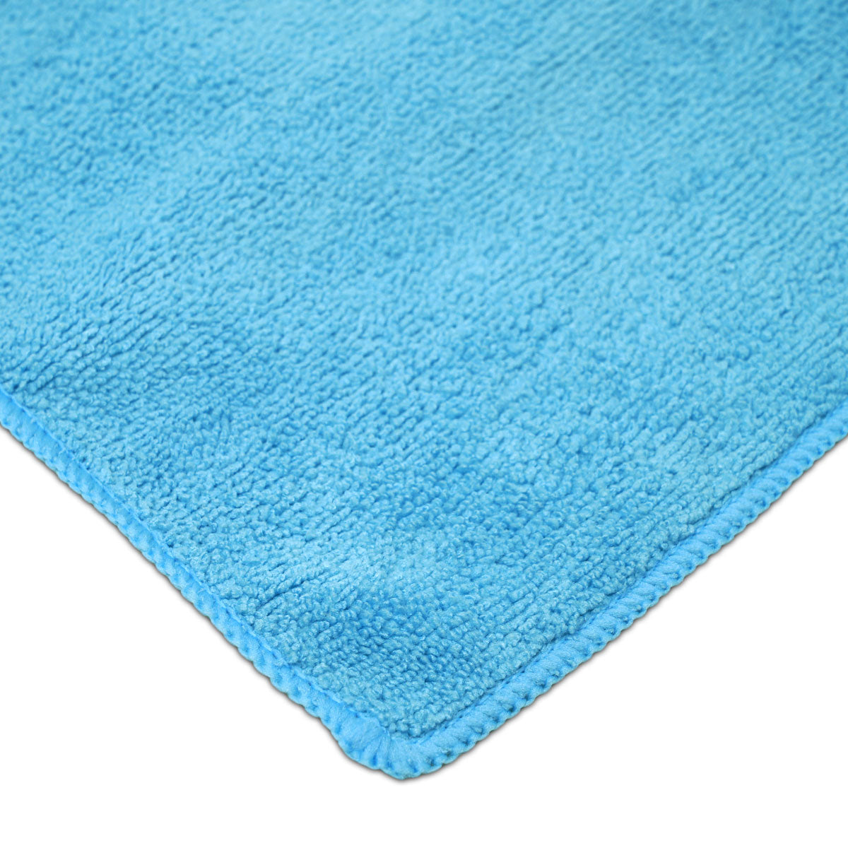 The Rag Company Edged 365 Premium All-Purpose 16 x 16 Microfiber Terry Towel - Light Blue