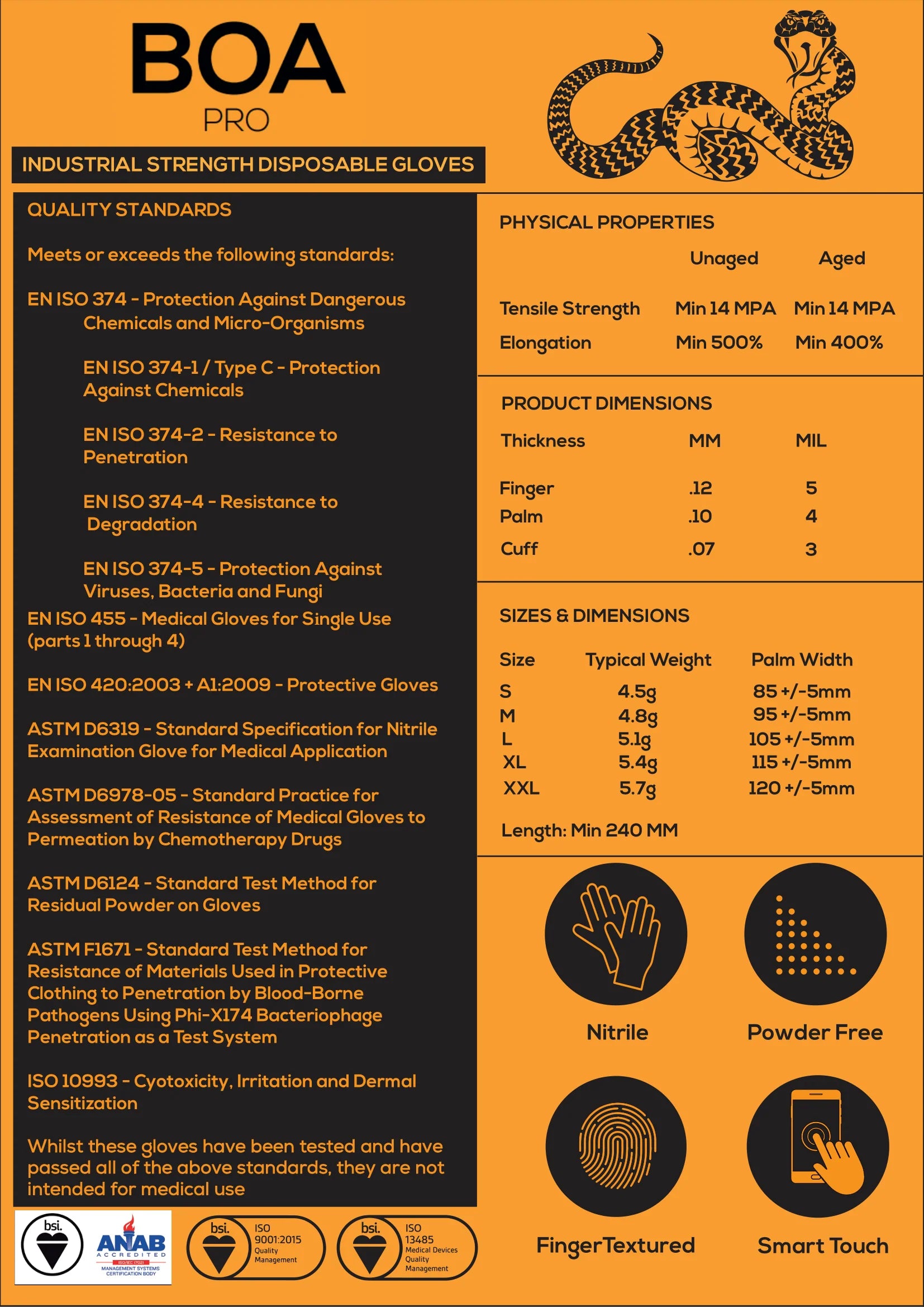 Tough Glove Boa Pro - Nitrile Gloves