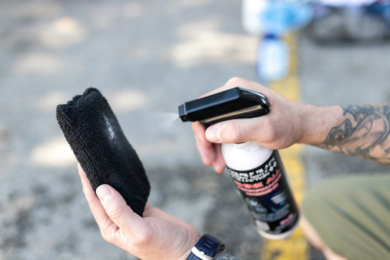 The Rag Company 3" x 5" Microfiber Terry Detailing Sponge Applicator - Black