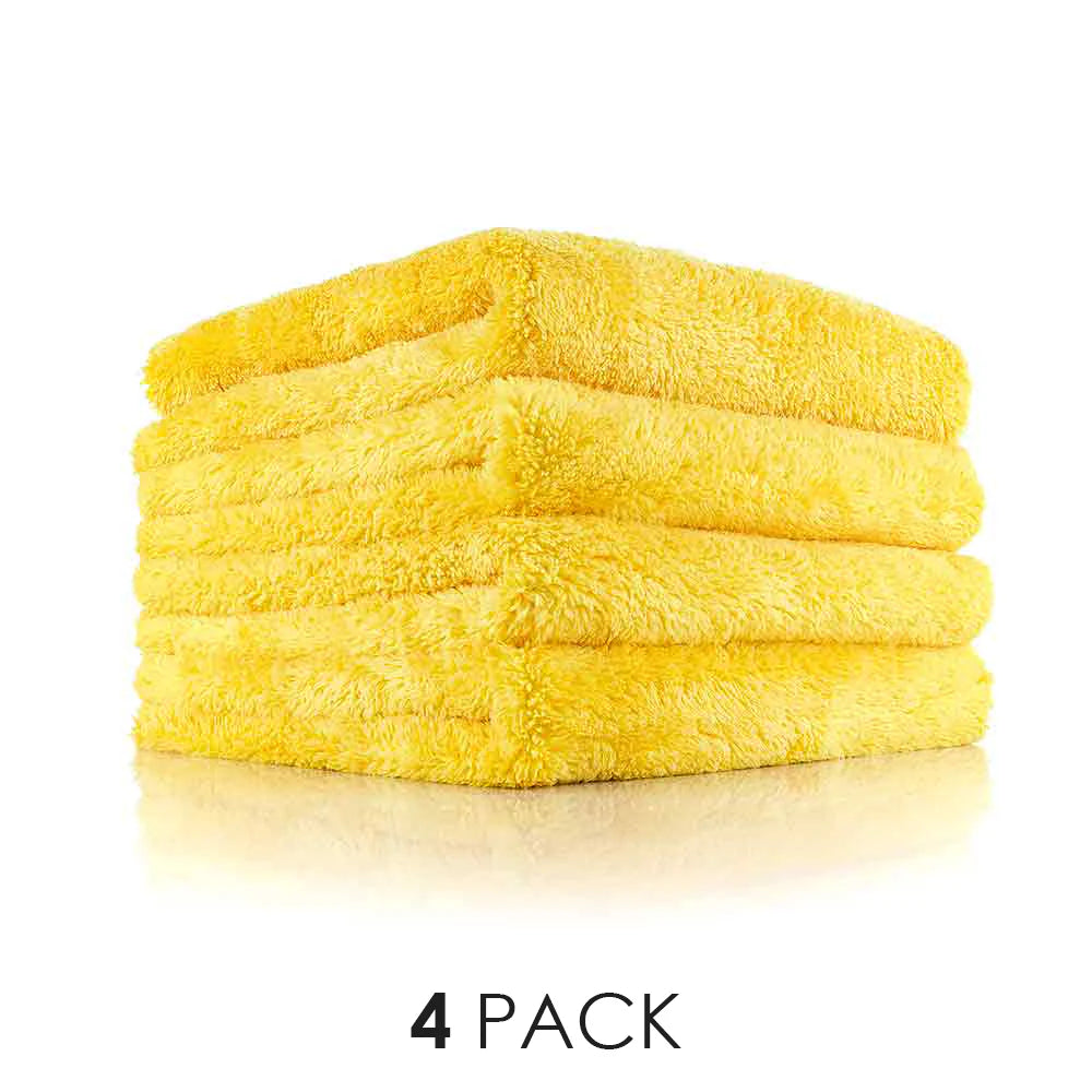 The Rag Company Eagle Edgeless 500 16 x 16 Plush Microfiber Towel - Gold