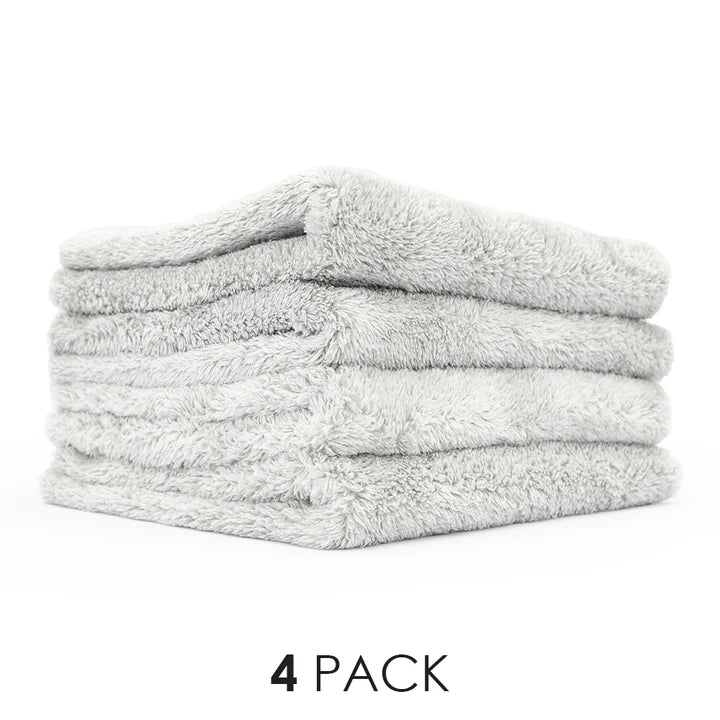 The Rag Company Eagle Edgeless 500 16 x 16 Plush Microfiber Towel - Light Grey