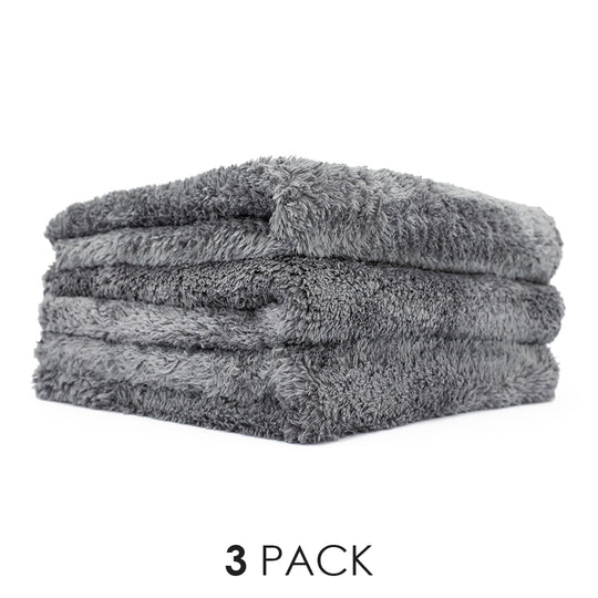 The Rag Company Eagle Edgeless 600 16 x 16 Plush Microfiber Towel - Dark Grey