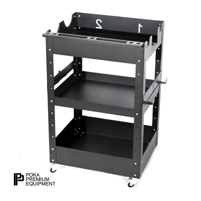 Poka Premium Pro Detailing Trolley 3 Shelves