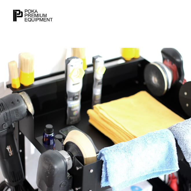 Poka Premium Pro Detailing Trolley 3 Shelves