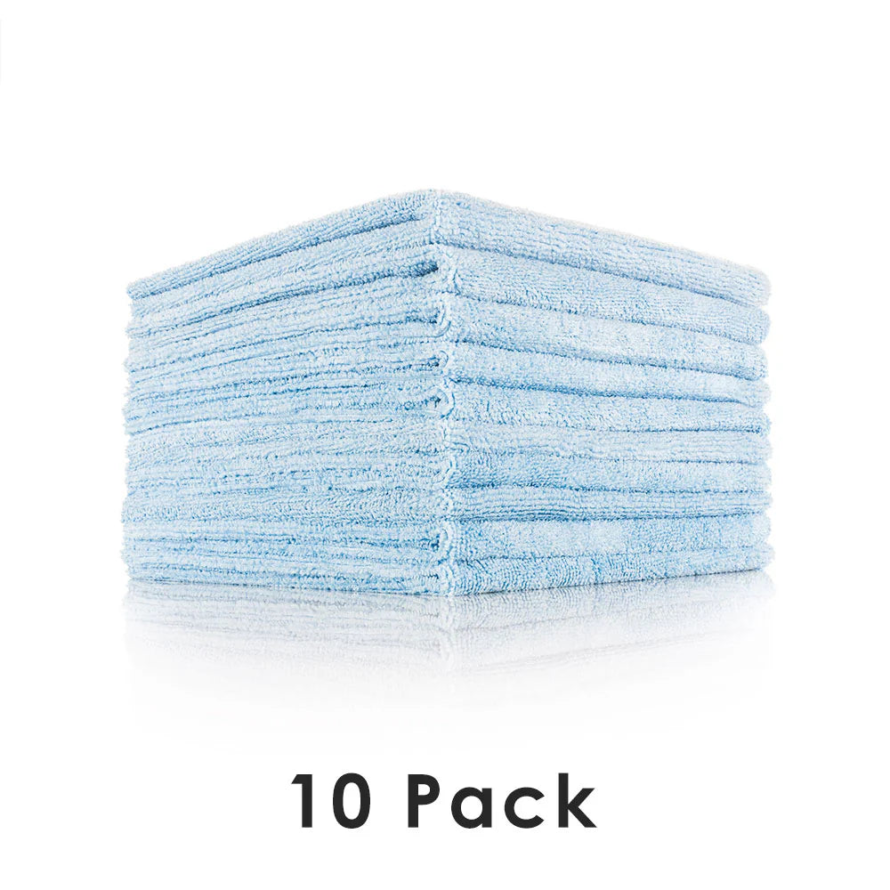 The Rag Company Edgeless 300 All-Purpose 16 x 16 70/30 Microfiber Terry Towel - Light Blue