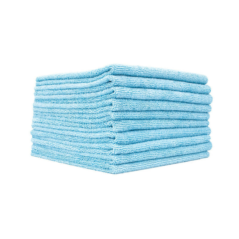 The Rag Company Edgeless 300 All-Purpose 16 x 16 70/30 Microfiber Terry Towel - Light Blue