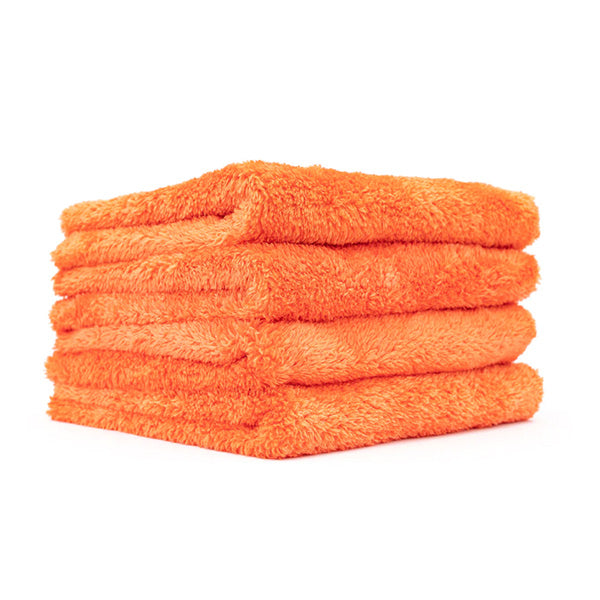 The Rag Company Eagle Edgeless 500 16 x 16 Plush Microfiber Towel - Orange