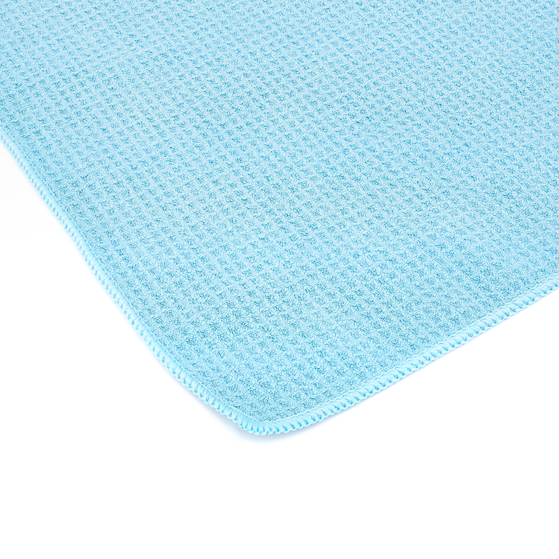 The Rag Company 16 x 16 Standard Microfiber Waffle-Weave Towel - Light Blue - 3 pack