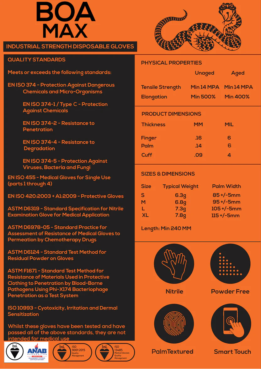 Tough Glove Boa Max - Nitrile Gloves (100x Large)