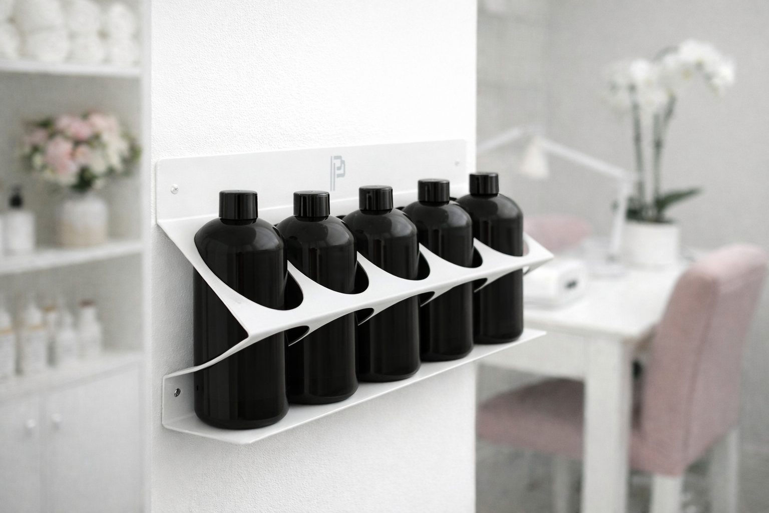 Poka Premium Bottle Holder 5 Bottles up to 1 Litre - Glossy White