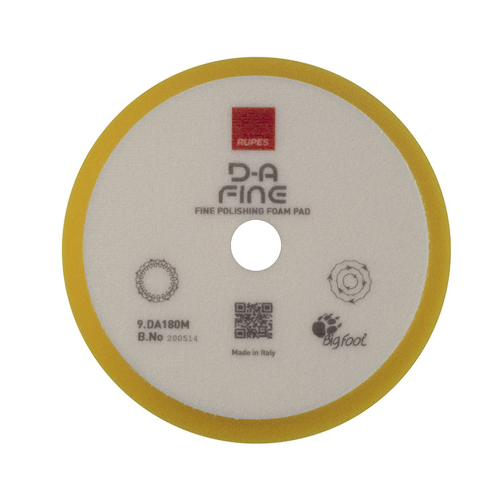 Rupes D-A Fine High Performance Fine Finishing Foam Pad Yellow 180mm