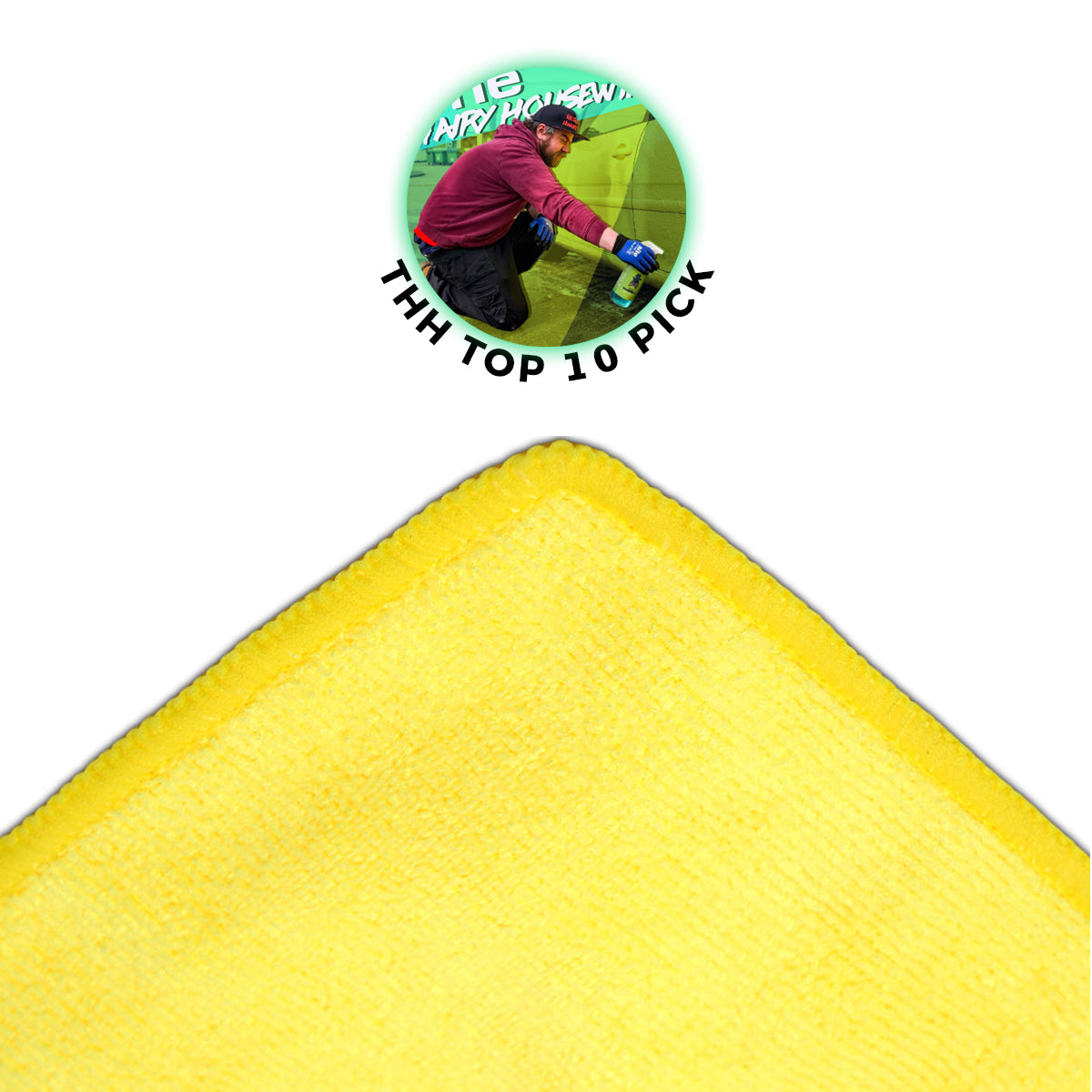 The Rag Company Edged 365 Premium All-Purpose 16 x 16 Microfiber Terry Towel - Yellow