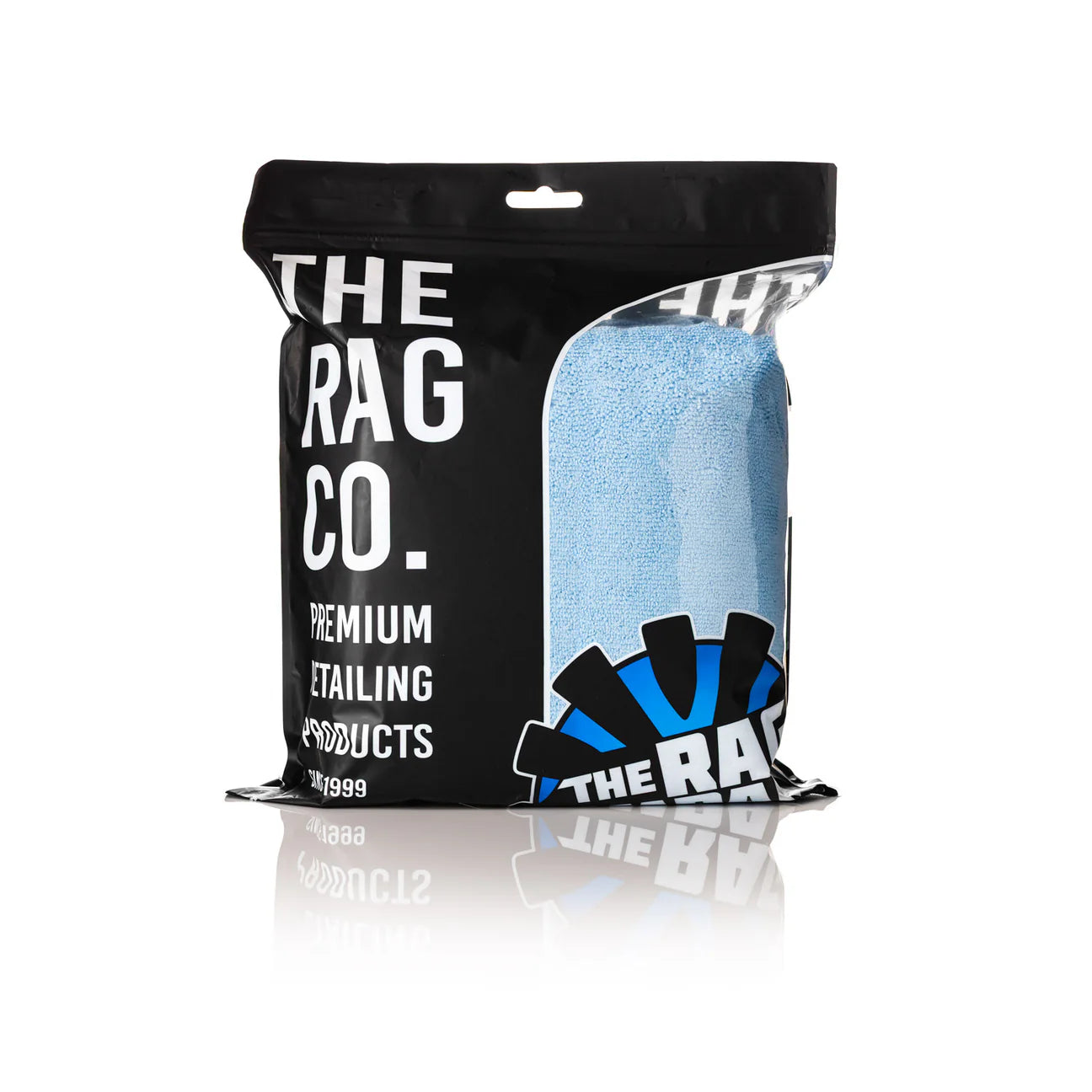 The Rag Company Edgeless 300 All-Purpose 16 x 16 70/30 Microfiber Terry Towel - Light Blue