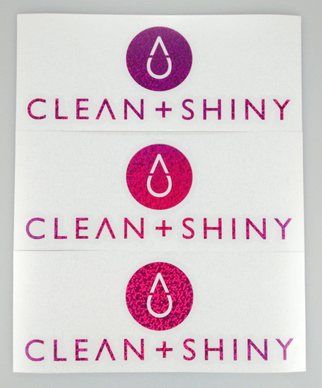 Clean and Shiny Raspberry Sequin Cut Vinyl Stickers - Various Sizes
