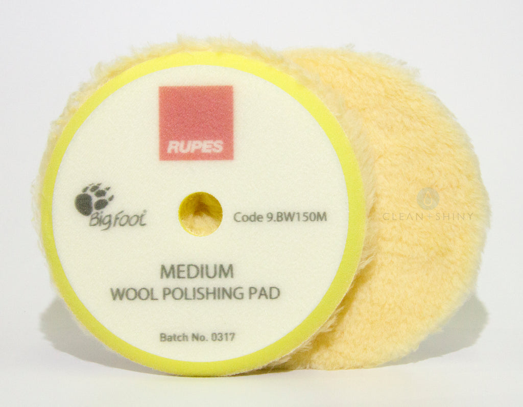 Rupes 150mm Yellow Medium Wool Polishing Pad 9.BW150M CleanandShiny