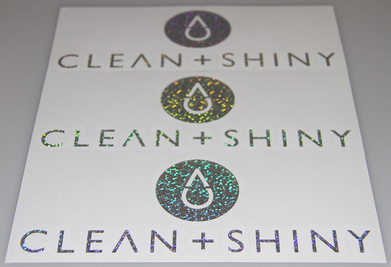 Buy Clean and Shiny Silver Sequin Cut Vinyl Stickers - Various Sizes