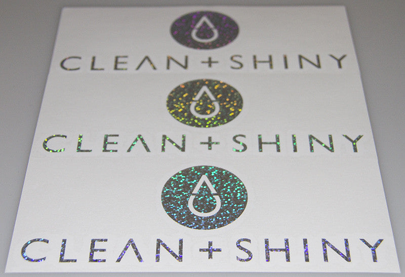 Clean and Shiny Silver Sequin Cut Vinyl Stickers - Various Sizes