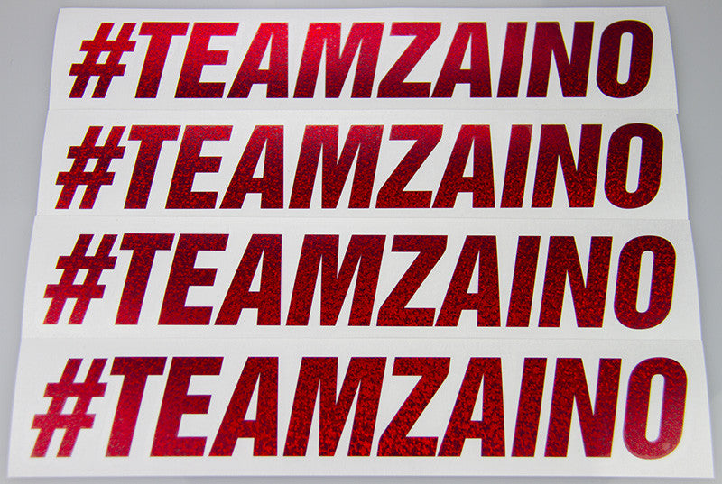 #TEAMZAINO Red Sequin Cut Vinyl Stickers - Various Sizes