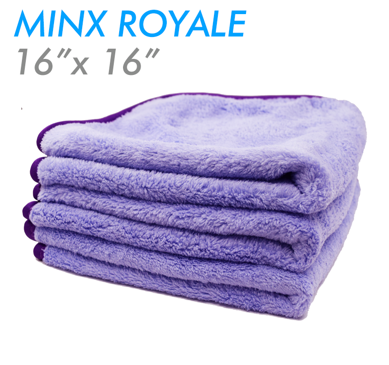 The Rag Company Minx Royale Coral Fleece 16 x 16 70/30 Microfiber Towel - Lavender
