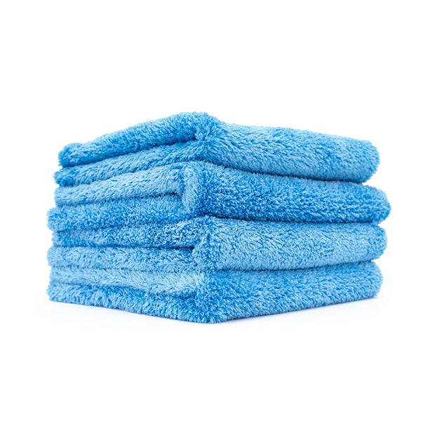 The Rag Company Eagle Edgeless 500 16 x 16 Plush Microfiber Towel - Blue (4 Pack)