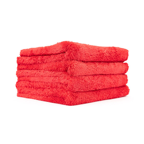 The Rag Company Eagle Edgeless 500 16 x 16 Plush Microfiber Towel - Red