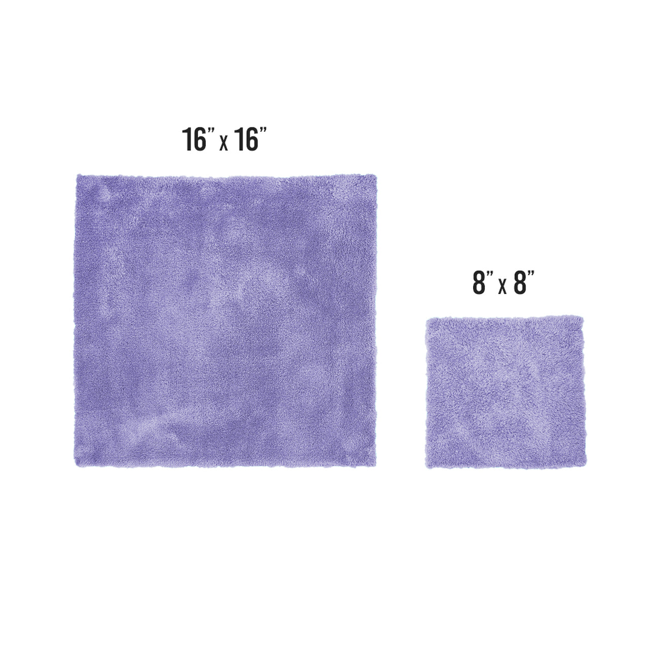 The Rag Company 8 X 8 The Eaglet 350 Ultra Plush Microfiber Towel - Lavender